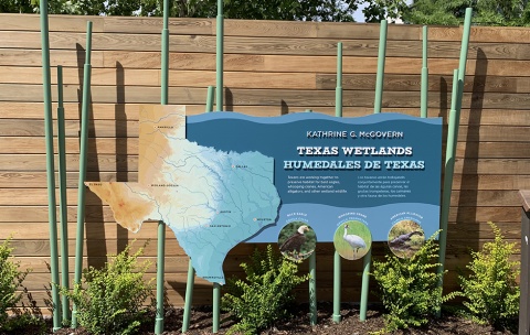 Texas Wetlands entrance sign